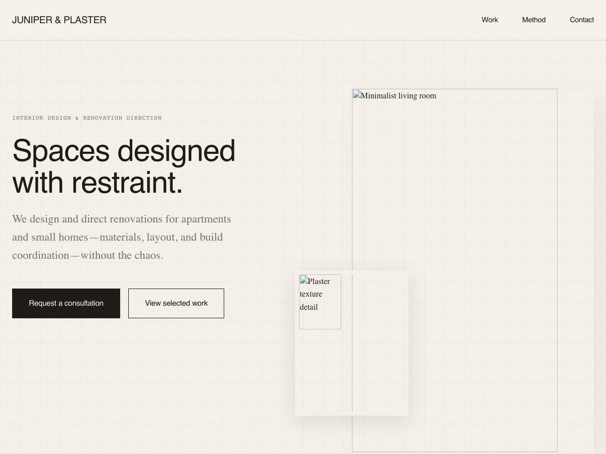 Juniper & Plaster Mockup