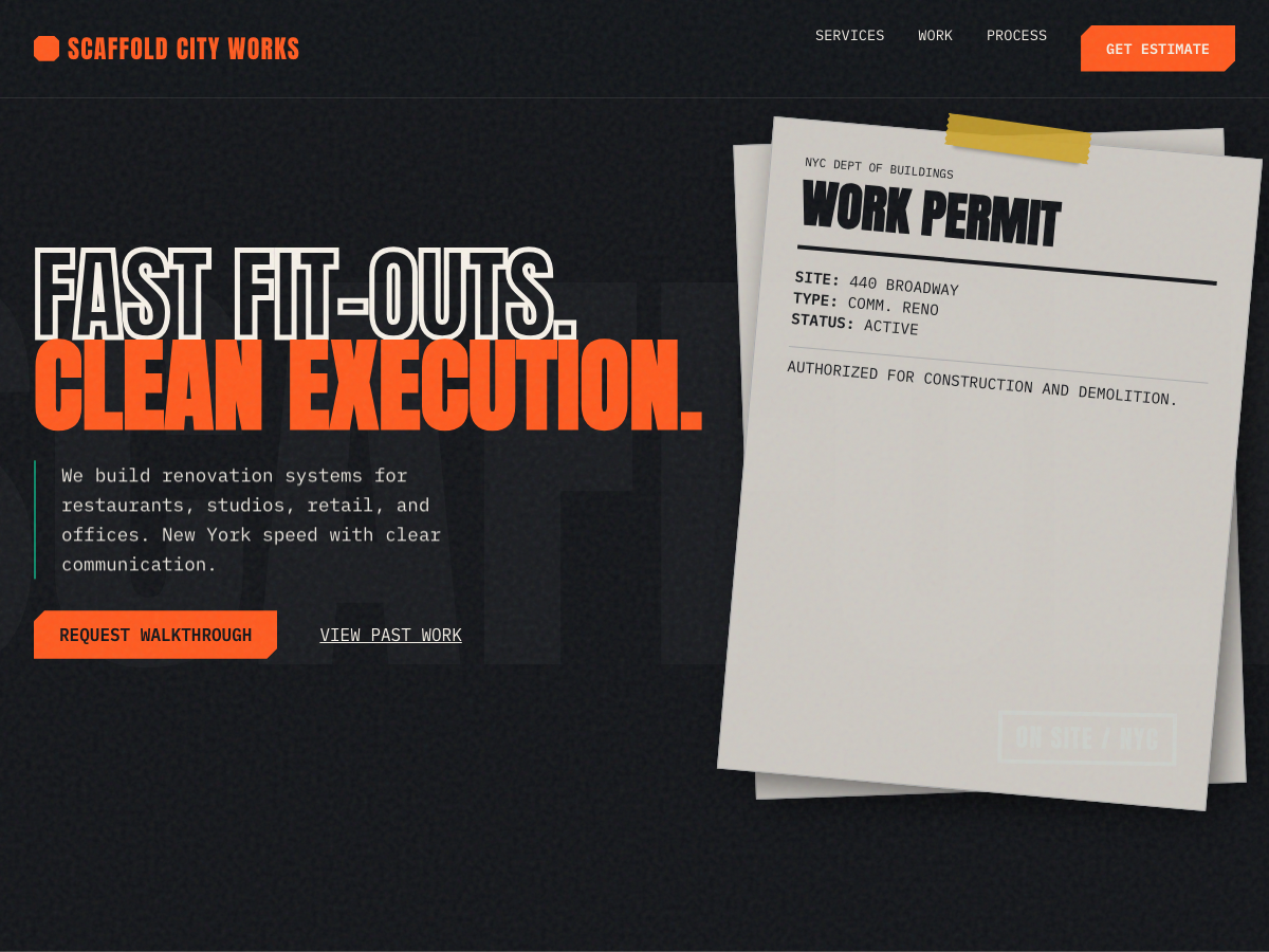 Scaffold City Works Mockup
